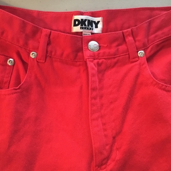 DNKY Red Straight Leg Jeans. 15.5” across front of waist; 10” rise ; 31” inseam - Picture 3 of 7